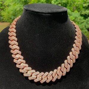 19mm Prong Set Rose Gold Cuban Necklace